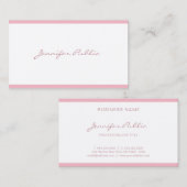Elegant Pink Freehand Script Schlicht Sleek Luxury Visitenkarte (Vorne/Hinten)