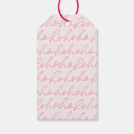 Elegant Pink Frohe Weihnachten Geschenkanhänger (Rückseite)