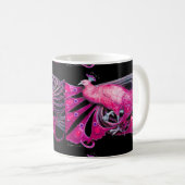 ELEGANT PINK FUCHSIA PEACOCK JEWEL KAFFEETASSE (VorderseiteRechts)