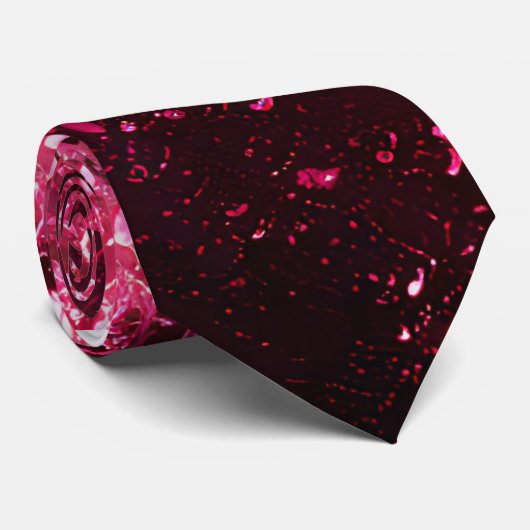 Elegant Pink Funkelnd Sequin Neck Tie Krawatte (Gerollt)