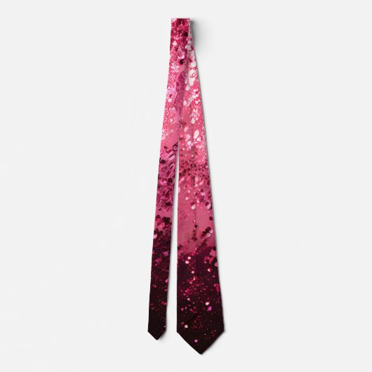Elegant Pink Funkelnd Sequin Neck Tie Krawatte (Rückseite)