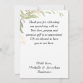 Elegant Pink Garden Blume Grüne Fotografie Dankeskarte (Rückseite)