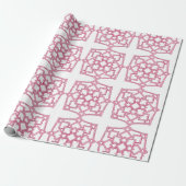 Elegant Pink Geometric Lace Pattern Wrapping Paper Geschenkpapier (Ungerollt)