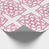Elegant Pink Geometric Lace Pattern Wrapping Paper Geschenkpapier (Ecke)