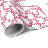 Elegant Pink Geometric Lace Pattern Wrapping Paper Geschenkpapier (Rolleneckpunkt)