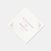 Elegant Pink Geometric Lines Serviette (Ecke)