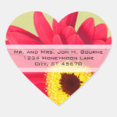 Elegant Pink Gerber Daisy Wedding Stickers (Vorderseite)