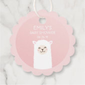 Elegant Pink Girl Baby Shower Niedlich Kawaii Llam Geschenkanhänger (Rückseite)