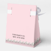 Elegant Pink Glam Tiffany Theme Baby Shower Geschenkschachtel (Rückseite)