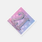 Elegant Pink Glittery Diamonds 21. Geburtstag Serviette