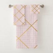 ELEGANT PINK GOLD 2 DIAMOND BADEZIMMER TOWEL SET (Insitu)
