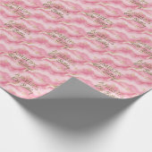 Elegant Pink Gold Abstract Marble Design Geschenkpapier (Ecke)