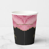 Elegant Pink Gold Abstract Marble Design Pappbecher (Rechts)