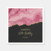 Elegant Pink Gold Abstract Marble Design Serviette (Vorderseite)