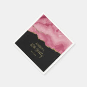 Elegant Pink Gold Abstract Marble Design Serviette (Ecke)