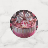 Elegant Pink & Gold Birthday Cake Design Konfetti (Klein Vorderseite)