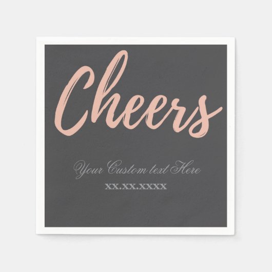 Elegant Pink Gold Cheer Party Theme Design napkin Serviette (Vorderseite)