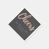 Elegant Pink Gold Cheer Party Theme Design napkin Serviette (Ecke)