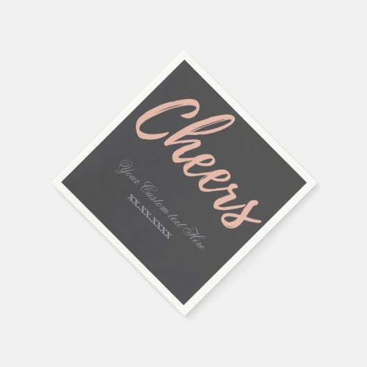 Elegant Pink Gold Cheer Party Theme Design napkin Serviette (Ecke)
