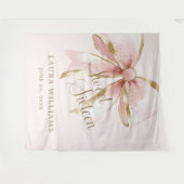 Elegant Pink & Gold Coquette Sweet 16th Backdrop Wandteppich (Vorderseite (Horizontal))