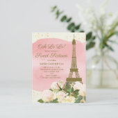 Elegant Pink Gold Eiffelturm Paris Sweet 16 Postkarte (Stehend Vorderseite)