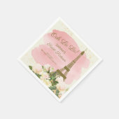 Elegant Pink Gold Eiffelturm Paris Sweet 16 Serviette (Ecke)