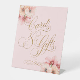 Elegant Pink Gold Floral Cards and Gifts Sockelschild