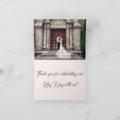 Elegant Pink Gold Floral Dankeskarte (Innenseite)