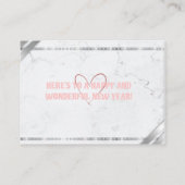 Elegant Pink & Gold Happy New Year Floral Card Begleitkarte (Rückseite)