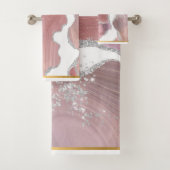 ELEGANT PINK GOLD MARMOR BADEZIMMER TOWEL SET (Insitu)