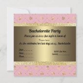 ELEGANT PINK gold PASTEL PARTY BACHELORETTE Einladung (Vorderseite)