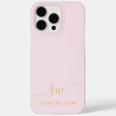 Elegant Pink Gold Script Initial Monogram Case-Mate iPhone Hülle (Rückseite)