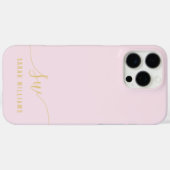 Elegant Pink Gold Script Initial Monogram Case-Mate iPhone Hülle (Rückseite (Horizontal))