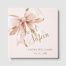 Elegant Pink & Gold Sweet Sixteen Birthday Gästebuch