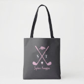 Elegant Pink Golf Club White Bows Custom Birthday Tasche (Vorderseite)