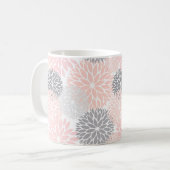 Elegant Pink Gray Dahlia Floral Kaffeetasse (Vorderseite Links)