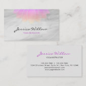 Elegant Pink Gray Lotus Yoga Instructor Visitenkarte (Vorne/Hinten)