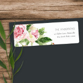 ELEGANT PINK GREEN BLUSH PEONRAL WATERCOLOR