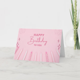 Elegant Pink Happy Birthday Card Einladung