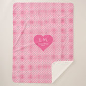 Elegant Pink Hearts Personalized Valentine Gift  Sherpadecke (Vorderseite)