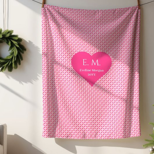 Elegant Pink Hearts Personalized Valentine Gift  Sherpadecke