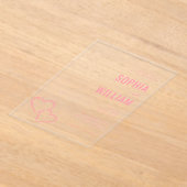 Elegant Pink Hearts Wedding Invitation Acryleinladungen (Ablage )