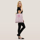 Elegant Pink Hydragea Flowers Pattern Monogram Tasche (Am Model)