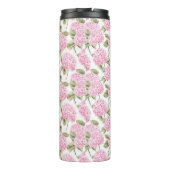 Elegant Pink Hydragea Flowers Pattern Monogram Thermosbecher (Rückseite)
