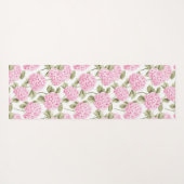 Elegant Pink Hydragea Flowers Pattern Monogram Yogamatte (Rückseite (Horizontal))