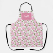 Elegant Pink Hydragea Flowers Pattern Name Schürze (Vorderseite)