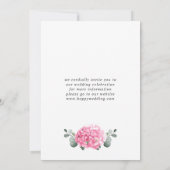 Elegant Pink Hydrangea Blumenhochzeit Save The Date (Rückseite)
