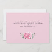 Elegant Pink Hydrangea Blumenhochzeit Save The Date (Rückseite)