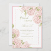 Elegant Pink Hydrangea Bridal Shower  Invitation Einladung (Vorderseite)