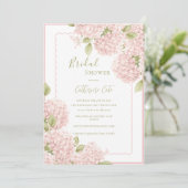 Elegant Pink Hydrangea Bridal Shower  Invitation Einladung (Stehend Vorderseite)